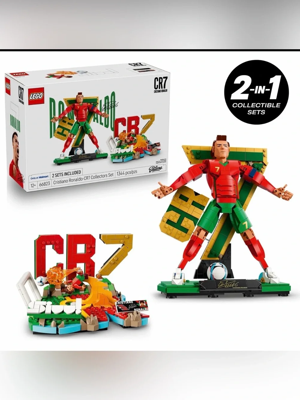 LEGO 66823 Cristiano Ronaldo Collector Edition CR7  2 Sets/2 in 1, 1344 PCS, NWT